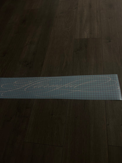 White Calligraphy Script Banner