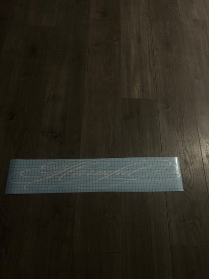 White Calligraphy Script Banner